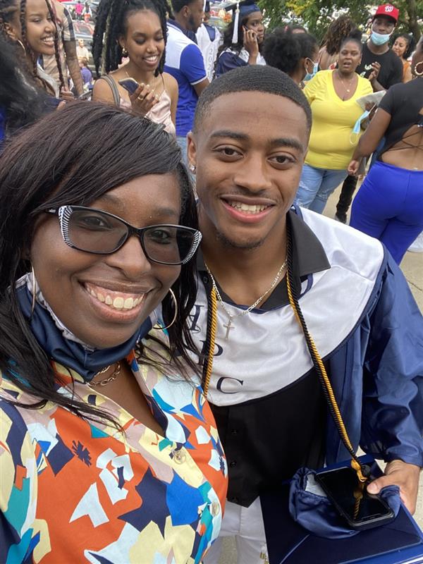 Mrs. Nwabueze and a student